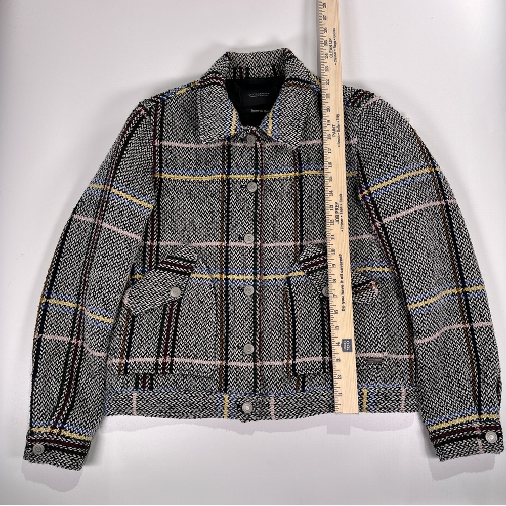 Scotch & Soda Women’s Cropped Plaid Jacket Button Front L - Picture 12 of 12